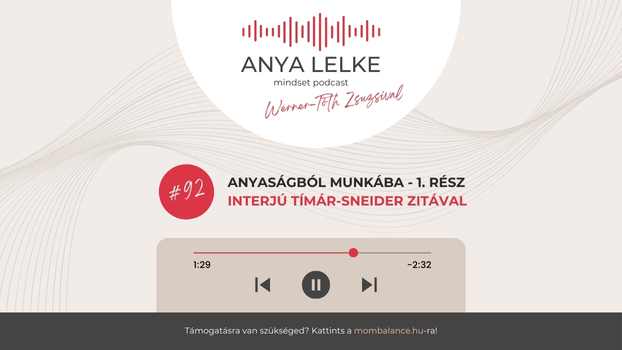 Anya lelke mindset podcast Mom Balance anyaság coaching mentális lelki egészség önismeret fejlődés anyai kiégés Anyaságból munkába 1. rész - Interjú Tímár-Sneider Zitával